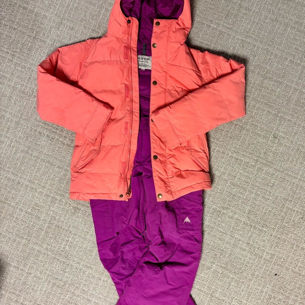 burton Coral Jacket and Purple Snow Pants Set